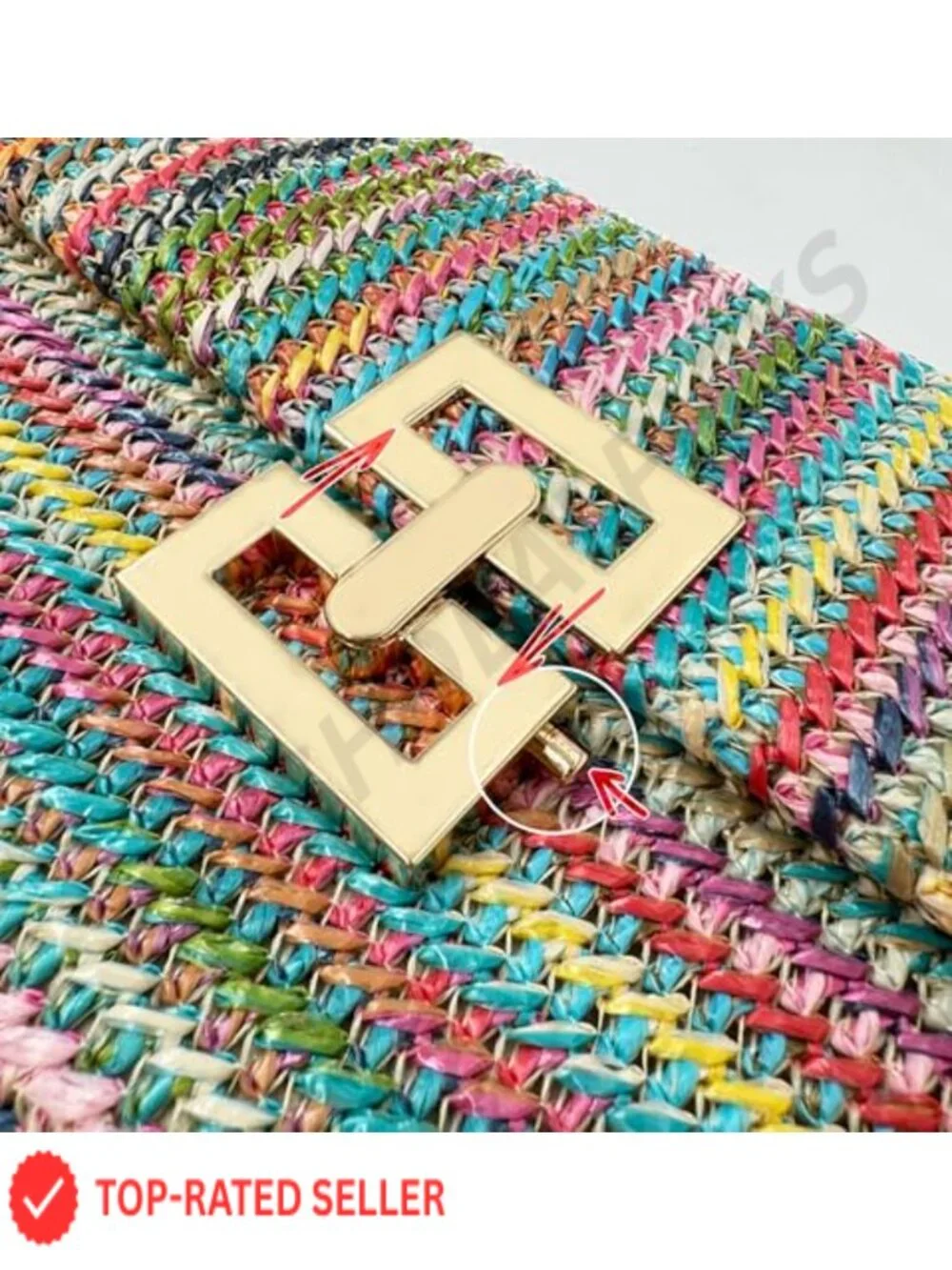 Straw Clutch Purse Summer Beach Bag Boho Shoulder Bag